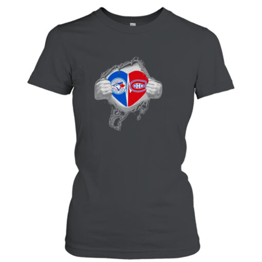 Blood Inside Me Toronto Blue Jays And Montreal Canadiens It’s In My Heart T- T-Shirt Hoodie