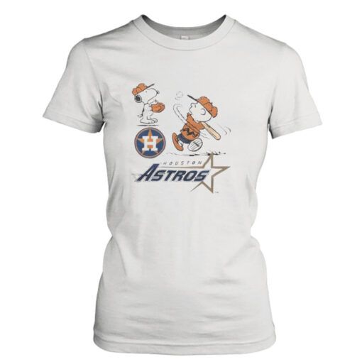 Charlie Brown And Snoopy Playing Baseball Houston Astros Mlb 2023 T-shirt T-Shirt Hoodie