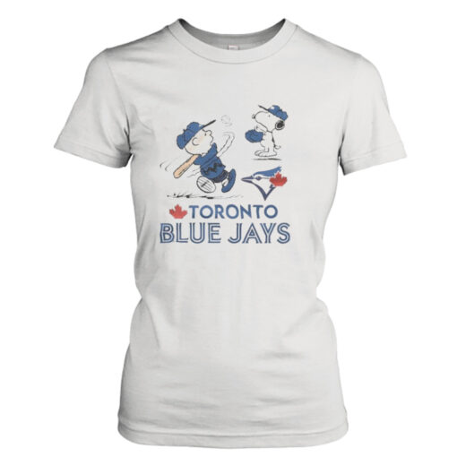 Charlie Brown And Snoopy Playing Baseball Toronto Blue Jays Mlb 2023 T-shirt T-Shirt Hoodie