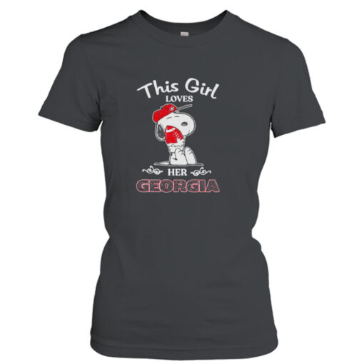 Georgia Bulldogs Snoopy this girl loves her Georgia shirt T-Shirt Hoodie