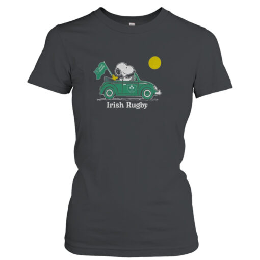Peanuts Snoopy And Woodstock Irish Rugby On Car 2023 T-shirt T-Shirt Hoodie