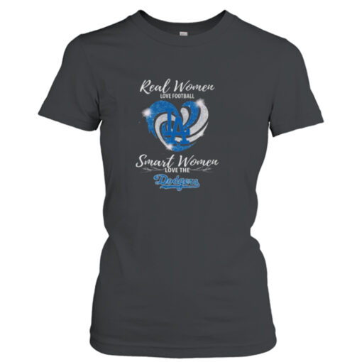 Real Women Love Football Smart Women Love The Los Angeles Dodgers 2023 Diamond Heart shirt T-Shirt Hoodie