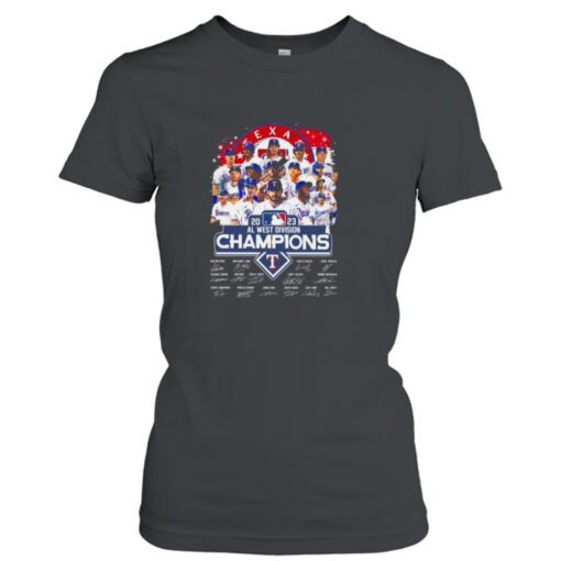 Texas Rangers 2023 AL West Division Champions Signatures shirt T-Shirt Hoodie