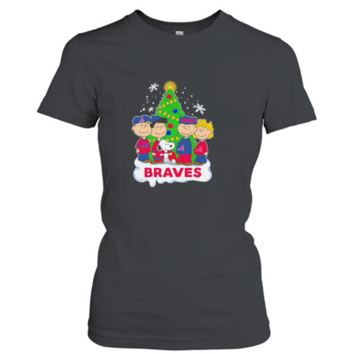 The Peanuts Snoopy and Friends Atlanta Braves Christmas Tree 2023  T-Shirt Hoodie