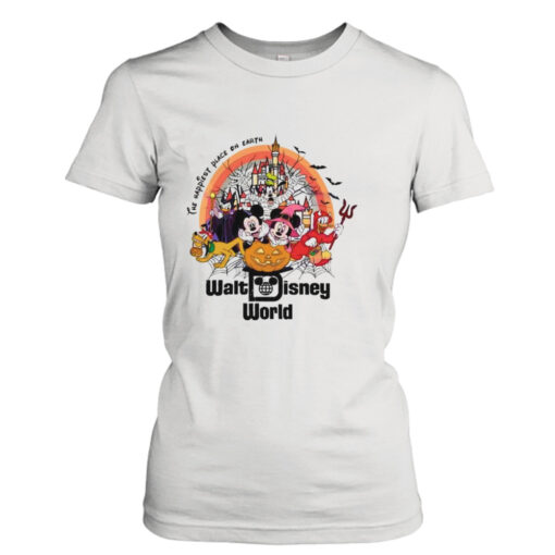 Walt Disney Halloween Happiest Place On Earth Vintage 2023  T-Shirt Hoodie