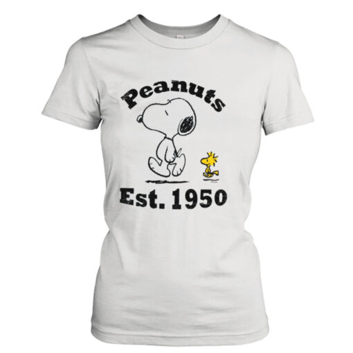 Woodstock And Snoopy Hanging Out Peanuts Est 1950  T-Shirt Hoodies