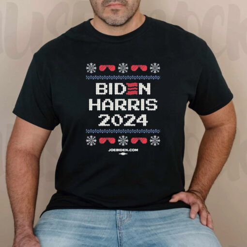 Biden Harris Cross Stitch Navy Long Sleeve TShirt