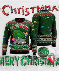 Cat I Will Destroy Christmas 2023 Ugly Sweater