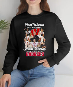 Real Women Love Volleyball Smart Women Love The Badgers T-Shirts