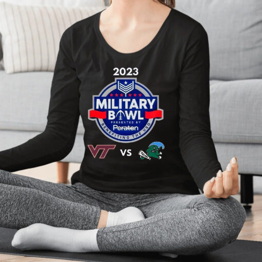 Virginia Tech Hokies Vs Tulane Green Wave Military Bowl 2023 Logo Shirt