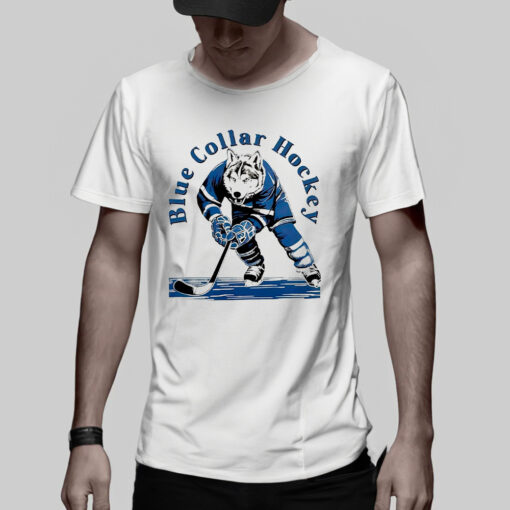 Wolf Blue Collar Hockey TShirt