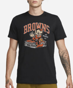 Browns Brownie Stiff Arm Stadium T-Shirt3