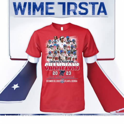 Chick-Fil-A Peach Bowl Champions 2023 Ole Miss Rebels December 30, 2023 Atlanta, Georgia T-Shirts