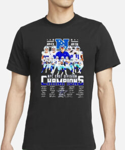 Cowboys 2023 NFC East Division Champions Signatures T-Shirt