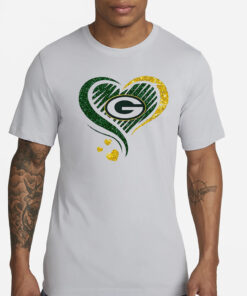 Rhinestone Packers Heart T-Shirts