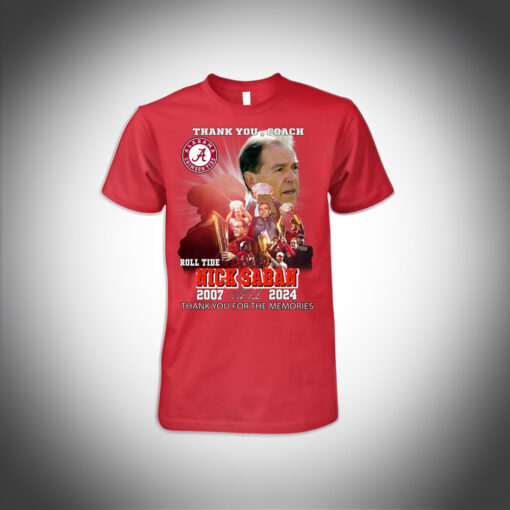 Thank You, Coach Roll Tide Nick Saban 2007 – 2024 Thank You For The Memories Shirts